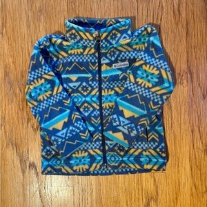 Columbia Blue and Gold Geometric Fleece Jacket